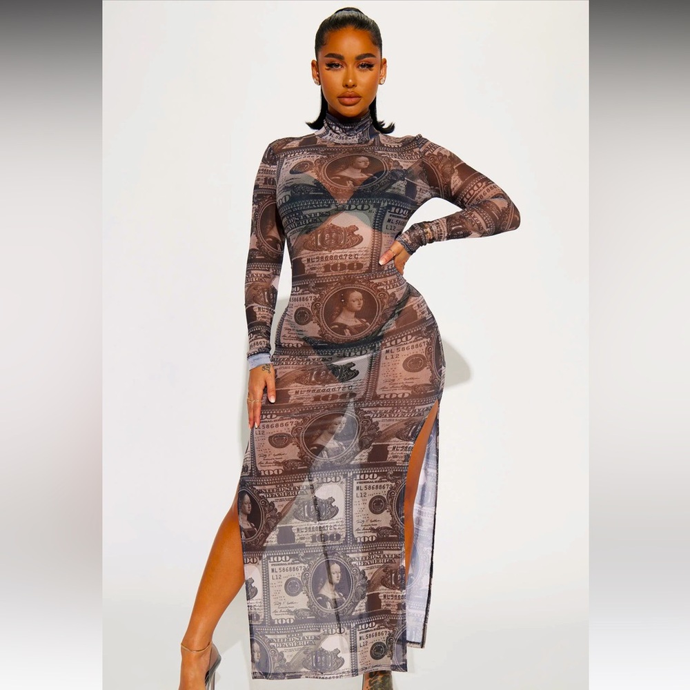 Stylish Money Print Dress